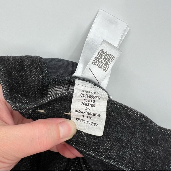 Madewell The Momjean Denim High Rise Stretch Ankle Black Hillshore Wash Size 25 - Picture 10 of 14